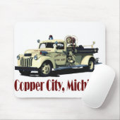 De Copper City brandweerwagen Muismat (Met muis)