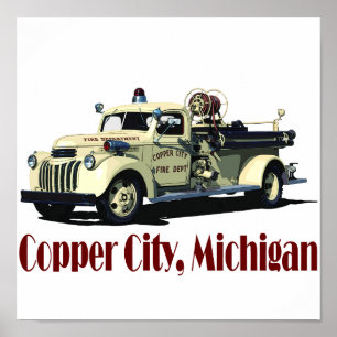 De Copper City brandweerwagen Poster