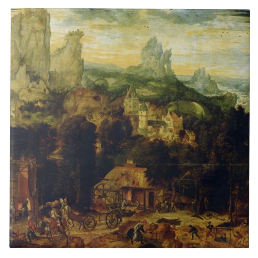 De Coppermine (olie op het paneel) Tegeltje (Voorkant)