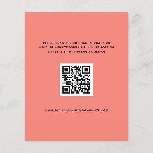 De Coral Roos van de begroting roze QR- codetekst (Achterkant)