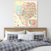 De Cordova's Kaart van Texas Canvas Afdruk (Insitu (Slaapkamer))