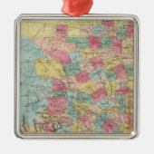 De Cordova's Kaart van Texas Metalen Ornament (Voorkant)