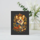 De Corgi Koning Briefkaart (Staand voorkant)