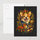 De Corgi Koning Briefkaart (Voorkant / Achterkant)