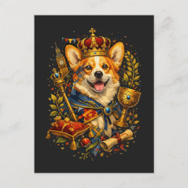 De Corgi Koning Briefkaart