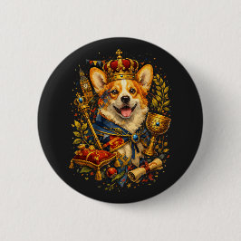 De Corgi Koning Ronde Button 5,7 Cm