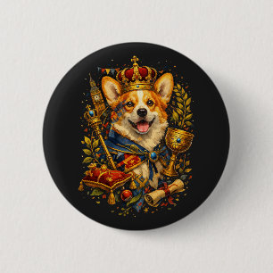 De Corgi Koning Ronde Button 5,7 Cm