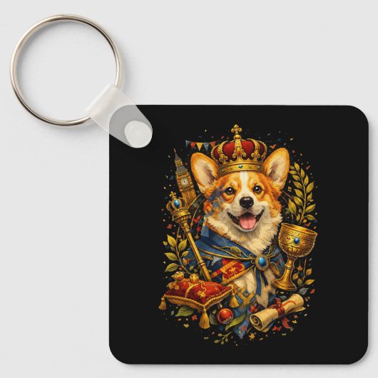 De Corgi Koning Sleutelhanger (Voorkant)
