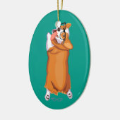De Corgi Sploot Keramisch Ornament (Links)