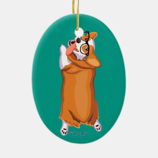 De Corgi Sploot Keramisch Ornament