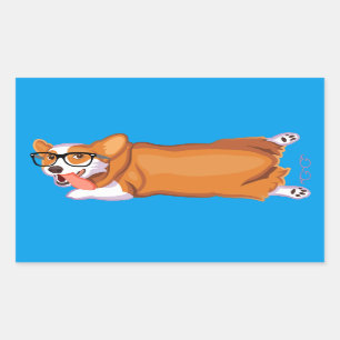 De Corgi Sploot Rechthoekige Sticker