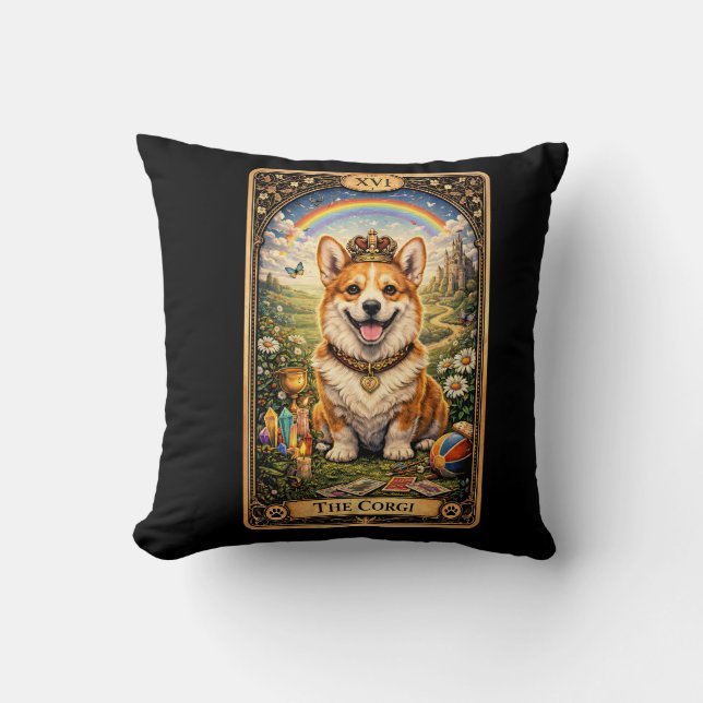 De Corgi Tarotkaart Kussen (Voorkant)
