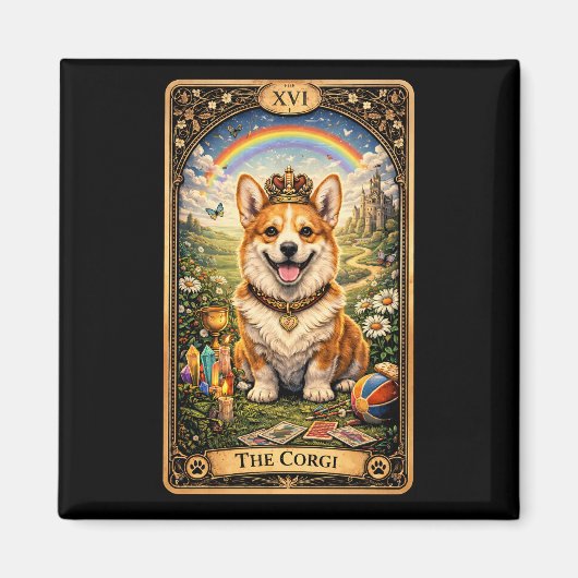De Corgi Tarotkaart Magneet (Voorkant)