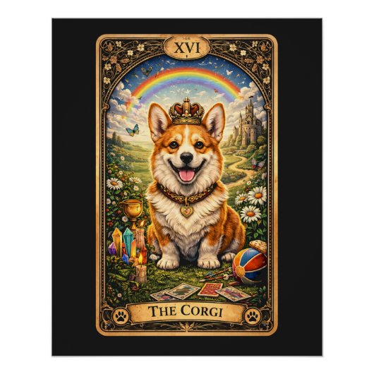 De Corgi Tarotkaart Perfect Poster (Voorkant)