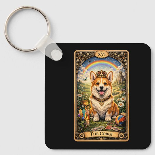 De Corgi Tarotkaart Sleutelhanger (Voorkant)