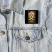 De Corgi Tarotkaart Vierkante Button 5,1 Cm (In situ)
