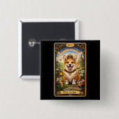 De Corgi Tarotkaart Vierkante Button 5,1 Cm (Voorkant /achterkant)