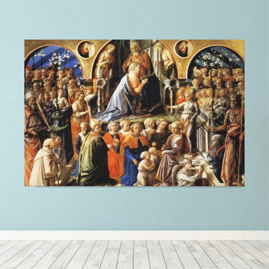 De coronatie van de maagd canvas afdruk (Insitu (Houten vloer))