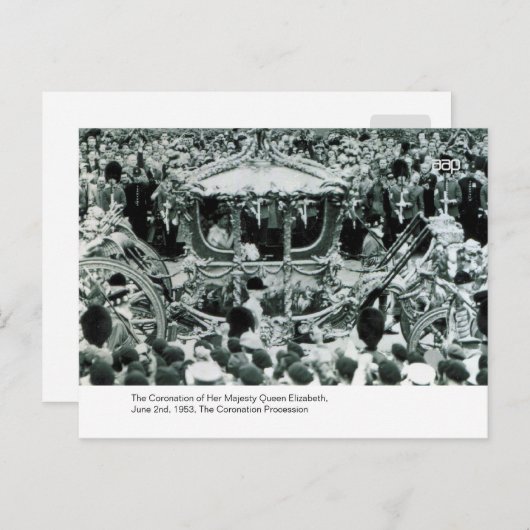 De coronatie van H.M. Queen Elizabeth Briefkaart (Voorkant / Achterkant)