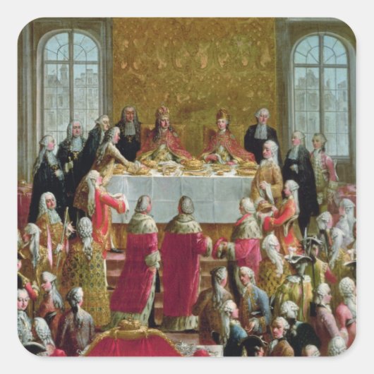 De coronatie vierkante sticker (Voorkant)