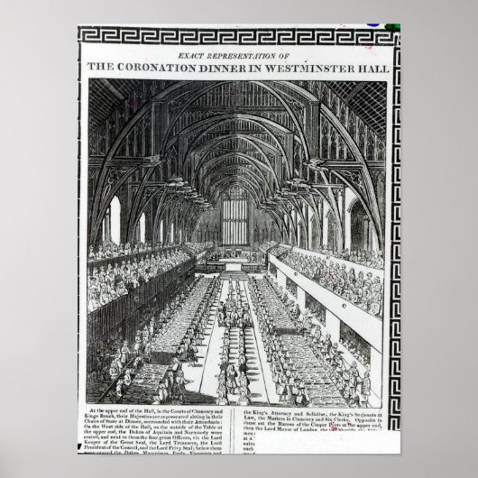 De Coronation Banquet in Westminster Hall Poster (Voorkant)