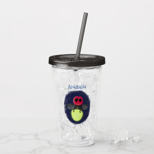 De correcte bliksemschicht insect de firefly illus acryl drinkbeker (Achterkant ijs)