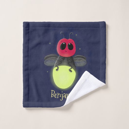 De correcte bliksemschicht insect de firefly illus bad handdoek (Wasdoekje)