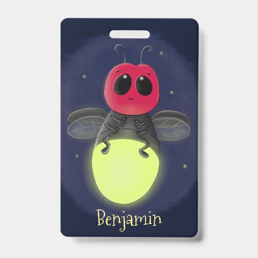 De correcte bliksemschicht insect de firefly illus badge (Voorkant)