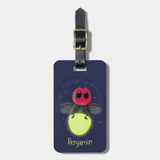 De correcte bliksemschicht insect de firefly illus bagagelabel (Voorkant verticaal)