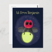 De correcte bliksemschicht insect de firefly illus briefkaart (Voorkant / Achterkant)