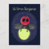 De correcte bliksemschicht insect de firefly illus briefkaart (Voorkant)