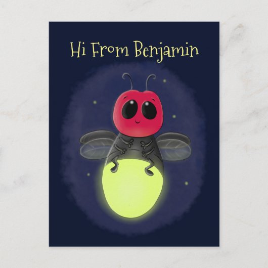 De correcte bliksemschicht insect de firefly illus briefkaart (Voorkant)