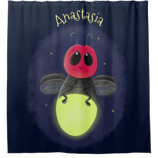 De correcte bliksemschicht insect de firefly illus douchegordijn (Voorkant)