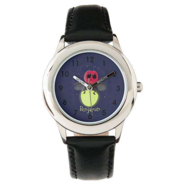De correcte bliksemschicht insect de firefly illus horloge (Voorkant)