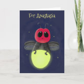 De correcte bliksemschicht insect de firefly illus kaart (Voorkant)