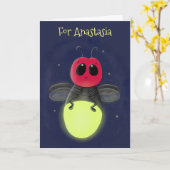 De correcte bliksemschicht insect de firefly illus kaart (Gele Bloem)