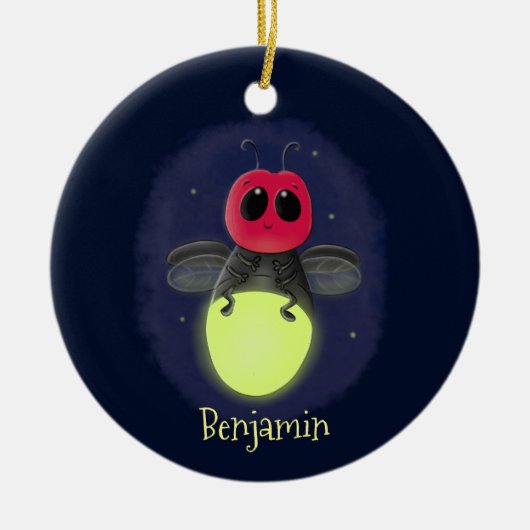 De correcte bliksemschicht insect de firefly illus keramisch ornament (Voorkant)