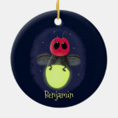 De correcte bliksemschicht insect de firefly illus keramisch ornament (Achterkant)