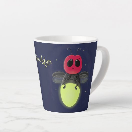 De correcte bliksemschicht insect de firefly illus latte mok (Rechterhoek)