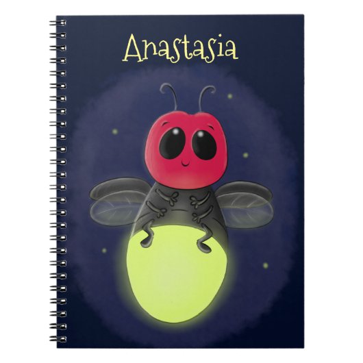 De correcte bliksemschicht insect de firefly illus notitieboek (Voorkant)