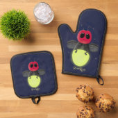 De correcte bliksemschicht insect de firefly illus ovenwant & pannenlap set (Top down)