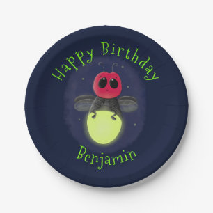 De correcte bliksemschicht insect de firefly illus papieren bordje