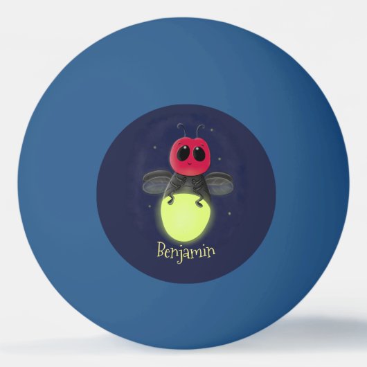 De correcte bliksemschicht insect de firefly illus pingpongbal (Achterkant)