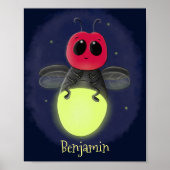 De correcte bliksemschicht insect de firefly illus poster (Voorkant)