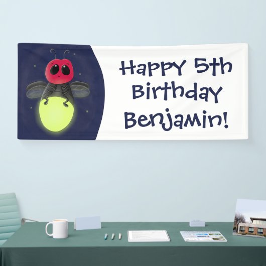 De correcte bliksemschicht insect de firefly illus spandoek (Beurs)