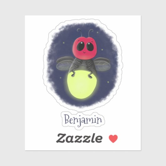 De correcte bliksemschicht insect de firefly illus sticker (Vel)