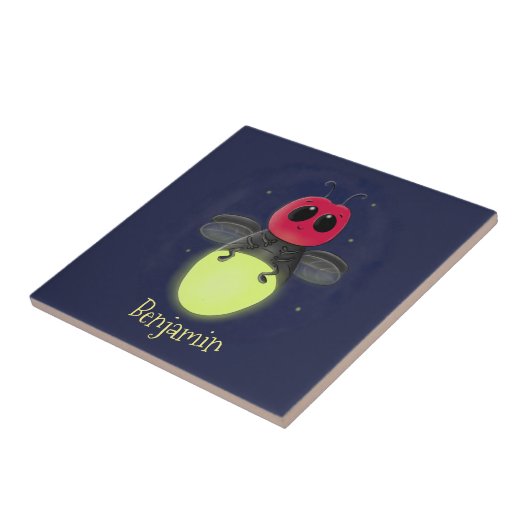De correcte bliksemschicht insect de firefly illus tegeltje (Zijkant)