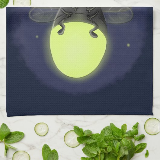 De correcte bliksemschicht insect de firefly illus theedoek (Gevouwen)