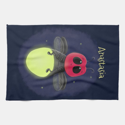 De correcte bliksemschicht insect de firefly illus theedoek (Horizontaal)