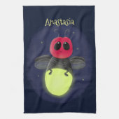 De correcte bliksemschicht insect de firefly illus theedoek (Verticaal)